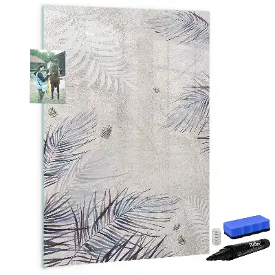 Magnetic writing board palm leaves pattern