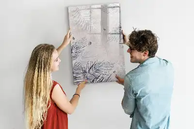 Magnetic writing board palm leaves pattern