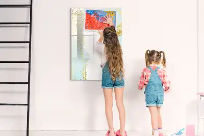 Magnetic erase board decorative abstraction design