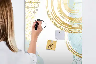 Magnetic erase board decorative abstraction design