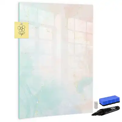 Magnetic writing board in a pastel abstraction design