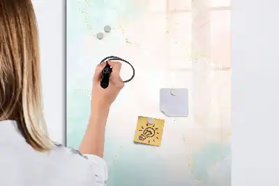 Magnetic writing board in a pastel abstraction design