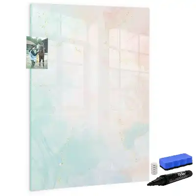 Magnetic writing board in a pastel abstraction design
