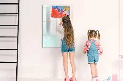 Magnetic writing board in a pastel abstraction design