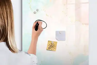 Magnetic writing board in a pastel abstraction design