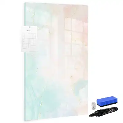 Magnetic writing board in a pastel abstraction design