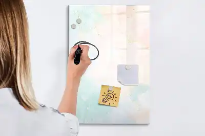 Magnetic writing board in a pastel abstraction design