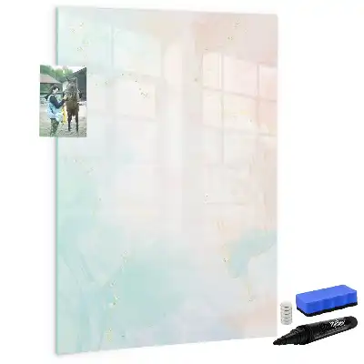 Magnetic writing board in a pastel abstraction design