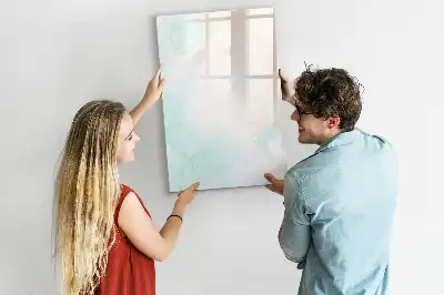 Magnetic writing board in a pastel abstraction design
