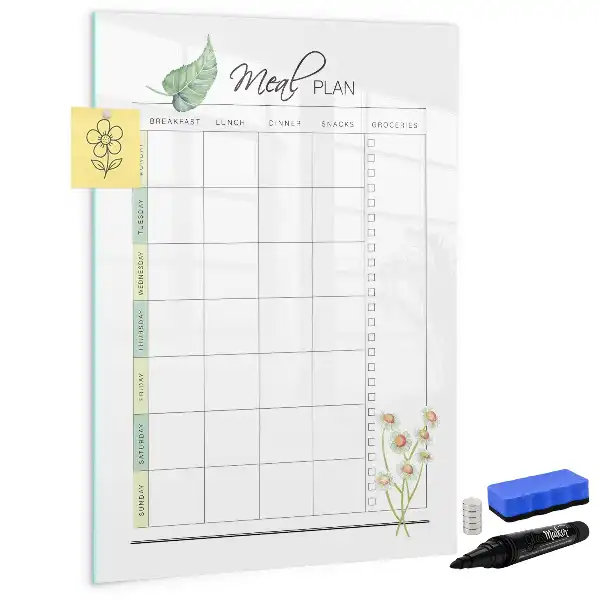 Magnetic erase board for meal planning