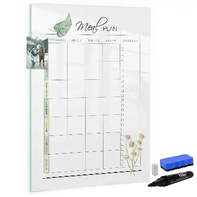 Magnetic erase board for meal planning