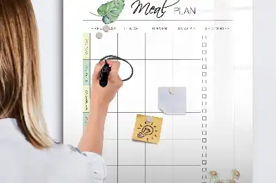 Magnetic erase board for meal planning