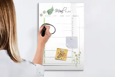 Magnetic erase board for meal planning