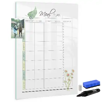 Magnetic erase board for meal planning