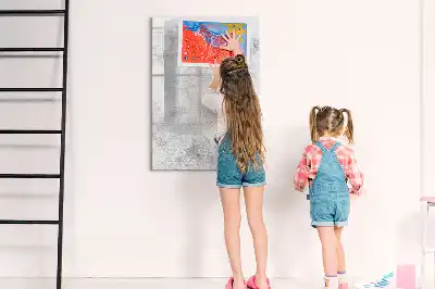 Magnetic writing board concrete wall mount