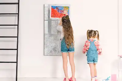 Magnetic writing board concrete wall mount