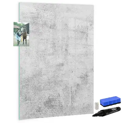 Magnetic writing board concrete wall mount
