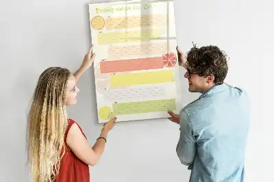 Magnetic writing board menu planner