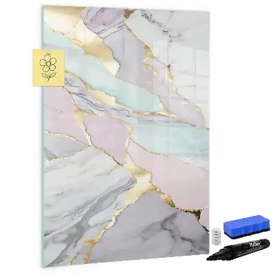 Magnetic erase board decorative marble design
