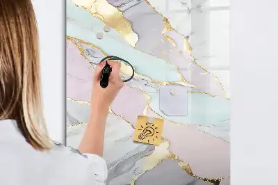 Magnetic erase board decorative marble design