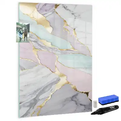 Magnetic erase board decorative marble design