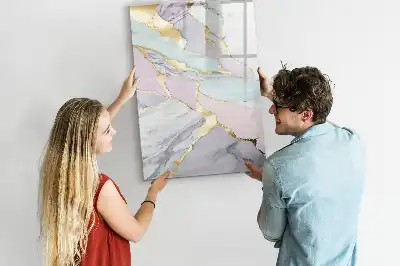 Magnetic erase board decorative marble design