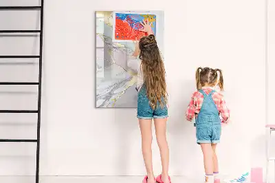 Magnetic erase board decorative marble design
