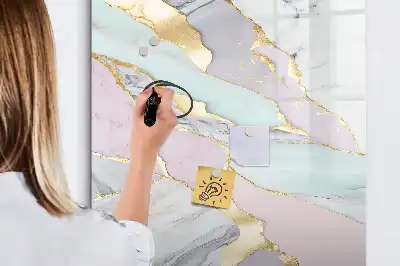 Magnetic erase board decorative marble design