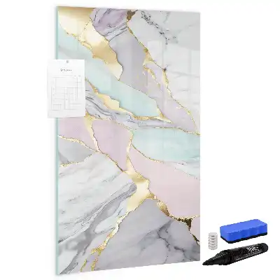 Magnetic erase board decorative marble design