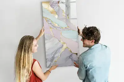 Magnetic erase board decorative marble design