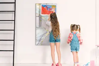 Magnetic erase board decorative marble design