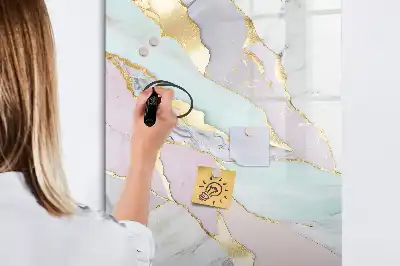 Magnetic erase board decorative marble design