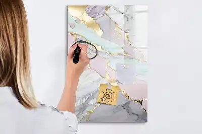 Magnetic erase board decorative marble design