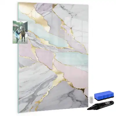 Magnetic erase board decorative marble design
