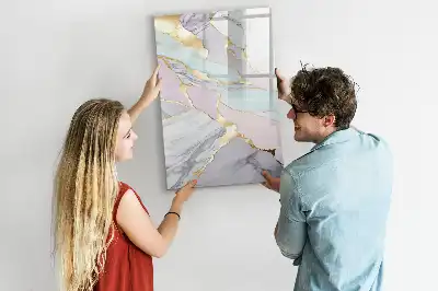 Magnetic erase board decorative marble design