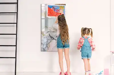 Magnetic writing board marble finish