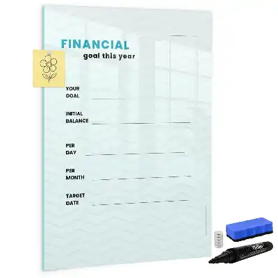 Financial planner with magnetic erase board