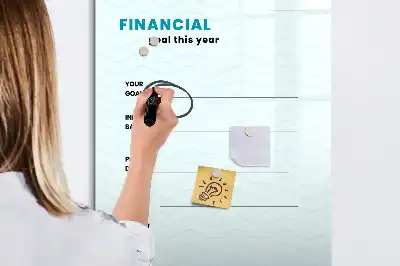 Financial planner with magnetic erase board