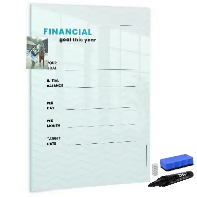 Financial planner with magnetic erase board