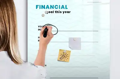 Financial planner with magnetic erase board