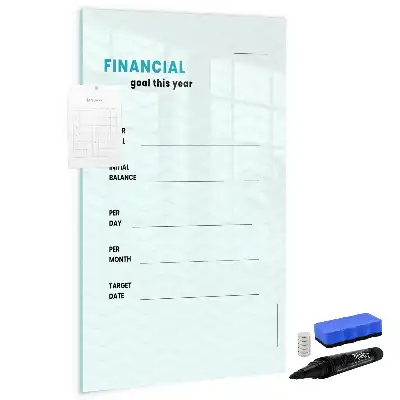 Financial planner with magnetic erase board