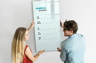 Financial planner with magnetic erase board