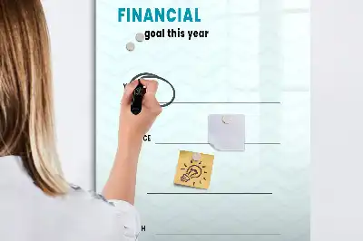 Financial planner with magnetic erase board