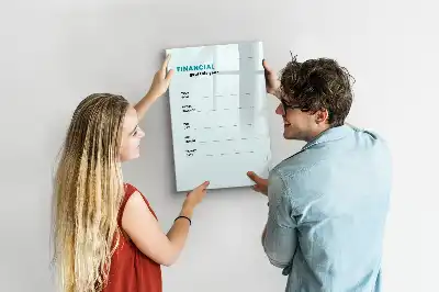 Financial planner with magnetic erase board