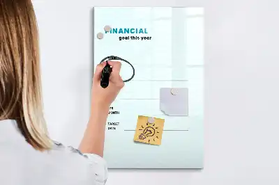 Financial planner with magnetic erase board