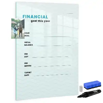 Financial planner with magnetic erase board