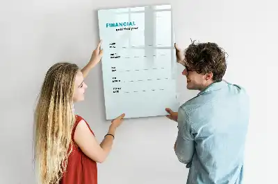 Financial planner with magnetic erase board
