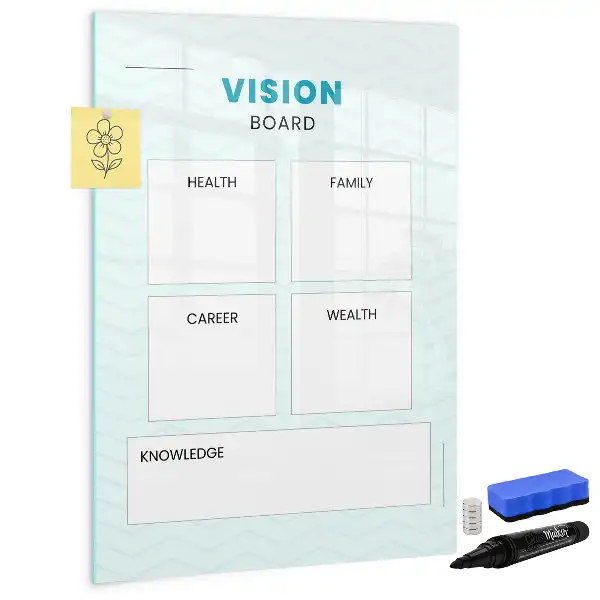 Health planner with magnetic writing board