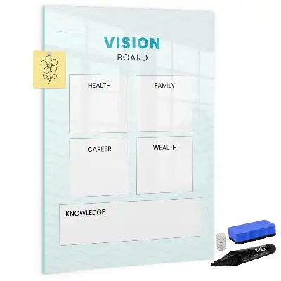 Health planner with magnetic writing board