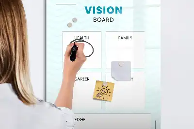 Health planner with magnetic writing board